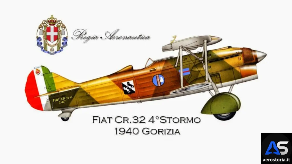 Profilo del CR.32 pilotato dal Col. Gradinetti comandante del 4° Stormo C.T. Artista: © Zbynek Valka - Elaborazione: AeroStoria