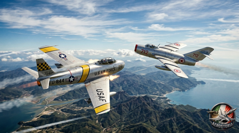 I Primi Duelli Aerei tra Jet della Storia: F-86 Sabre vs MiG-15 nella Guerra di Corea