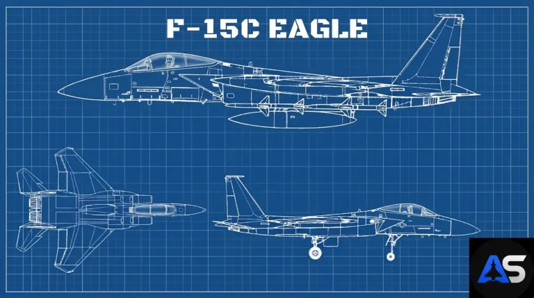 Immagine blueprint di un F-15C
