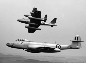Una formazione di Gloster Meteor della RAAF