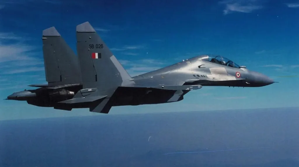 Caccia multiruolo biposto Su-30MKI.(Foto: IAF)
