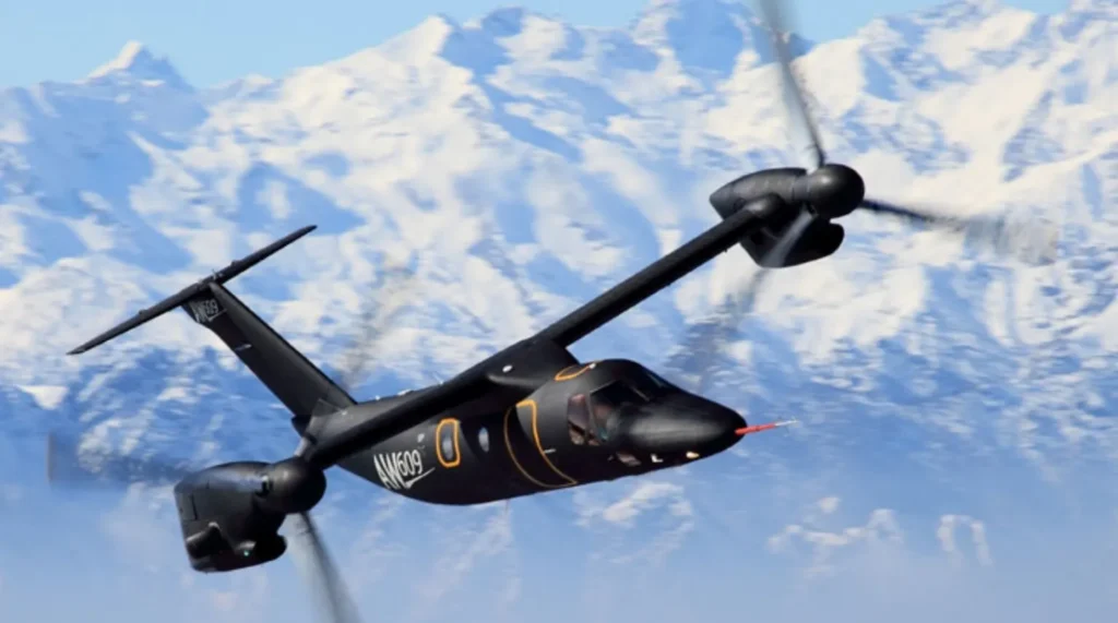 Leonardo AW609 in volo sopra le Alpi. (Foto: Leonardo)