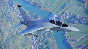 Un T-346A Master del 61° Stormo . Foto: Troupe Azzurra / Aeronautica Militare.