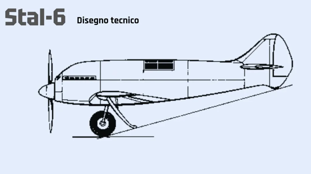 Disegno tecnico dello Stal-6. Elaborazione aerostoria.it
