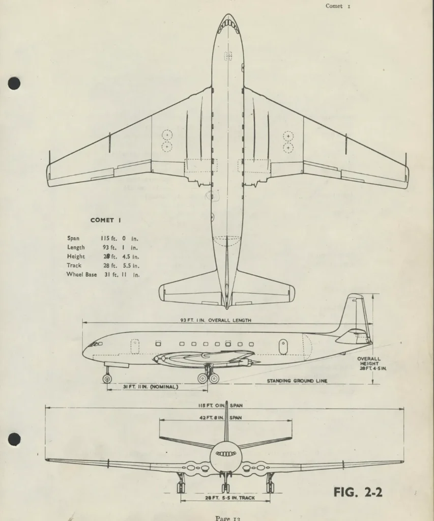 Disegno del de Havilland DH.106 Comet 1