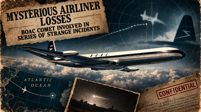 Copertina vintage dell'articolo sui disastri del de Havilland Comet della BOAC.